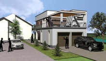 Proiecte case cu etaj moderne 4 dormitoare arhitect timisoara